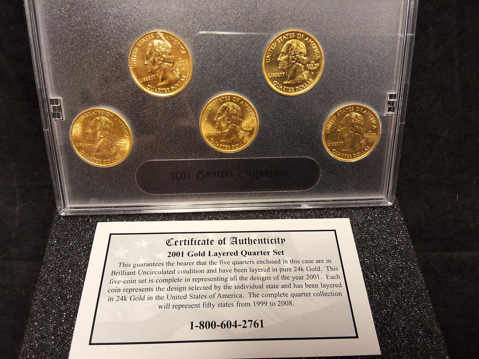 US 1999-2001 Quarter Dollar, 24k Gold Layered - 3