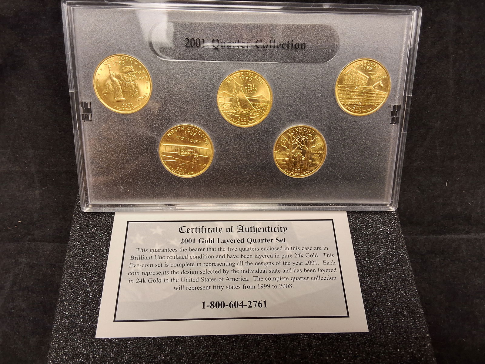 US 1999-2001 Quarter Dollar, 24k Gold Layered - 4