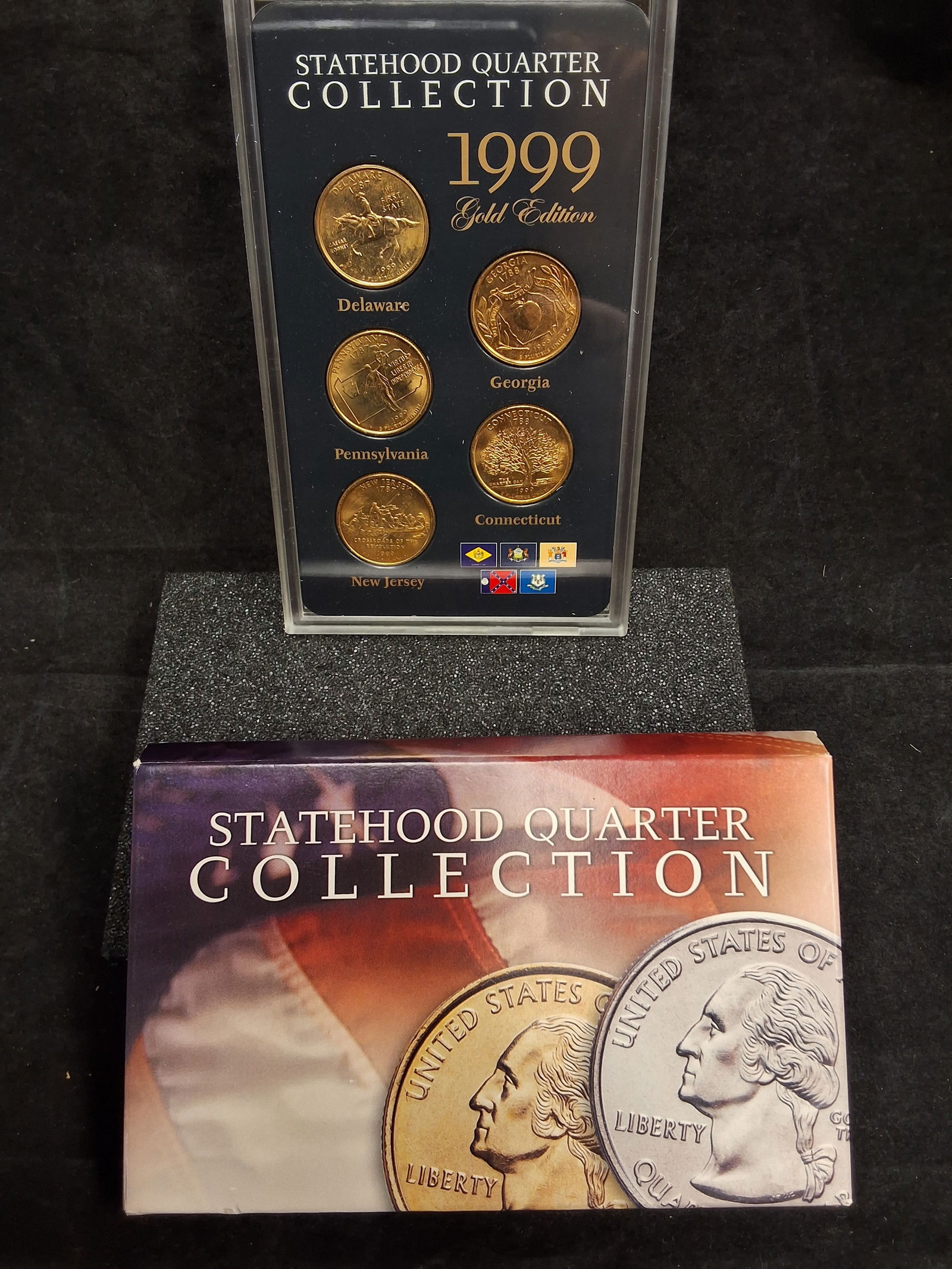 US 1999-2001 Statehood Quarter Gold Edition Sets, Gold-Plated - 2