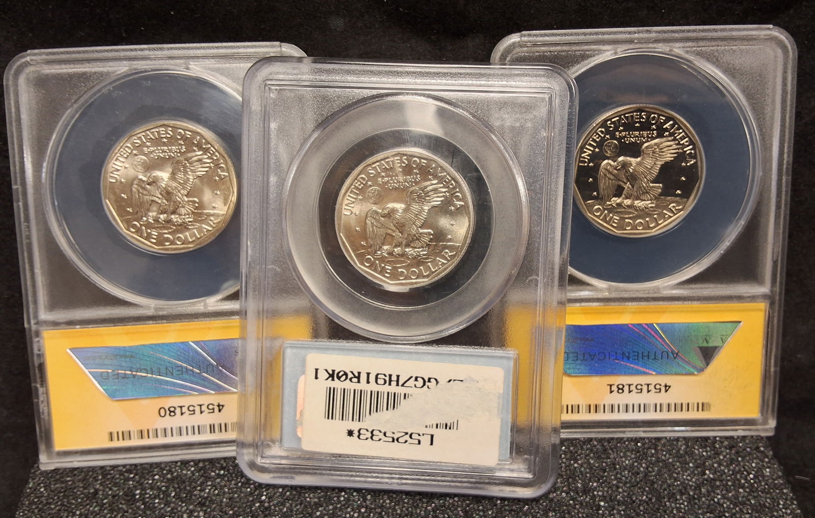 US 1980-1981 Susan B. Anthony Dollars, A Trio of, KM-207, MS64-PF69 DCAM - 3