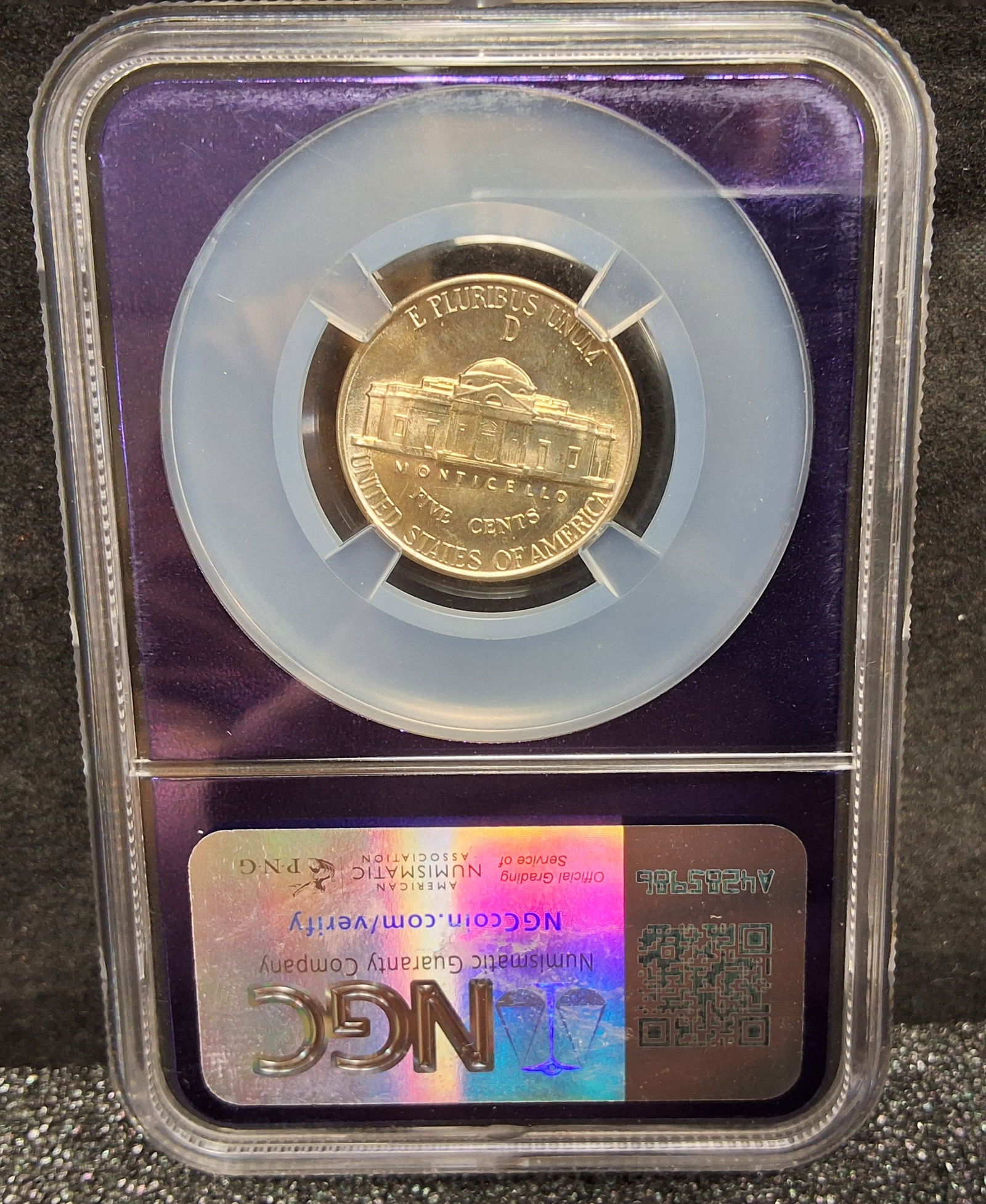 US 1943-D Five Cents, Silver, KM-192a, NGC MS 66 - 3