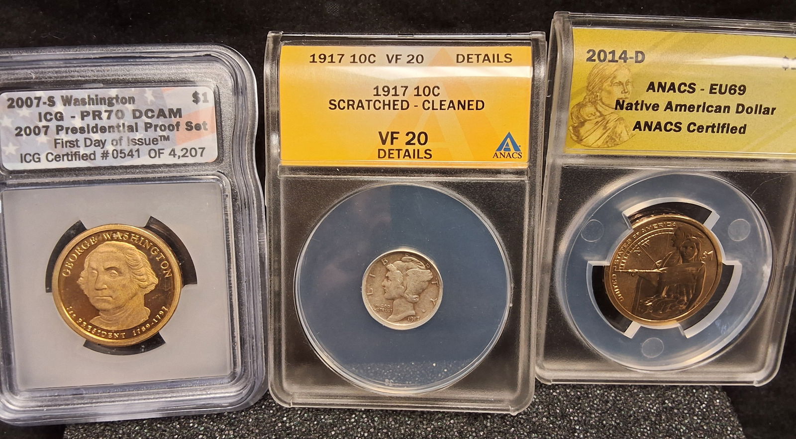 US 1917-2014 Three-Coin Lot, Silver and Base Metal, VF-PR70 - 2
