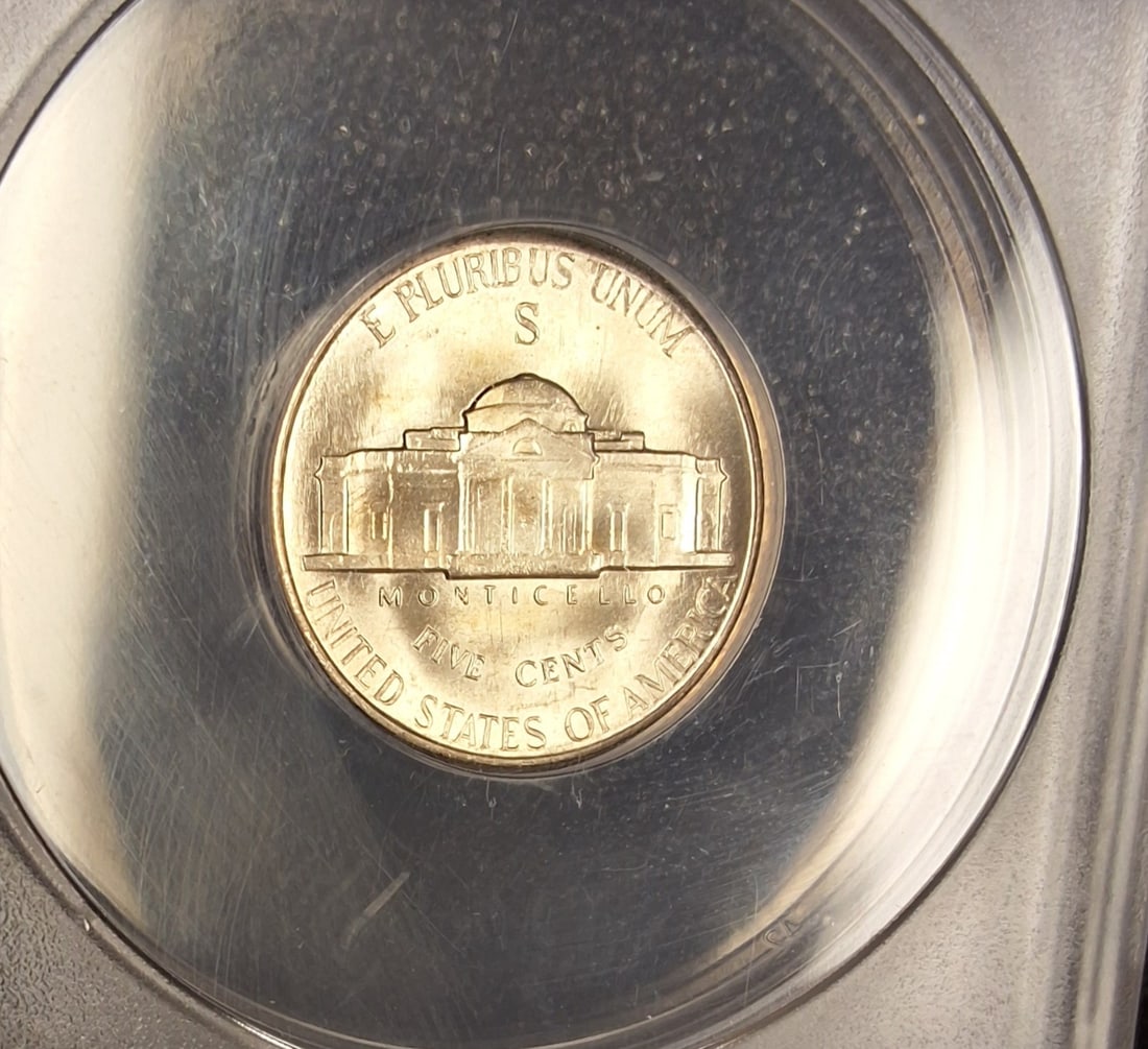 US 1945-S Five Cents, Silver, KM-192a, ANACS MS 66 - 2