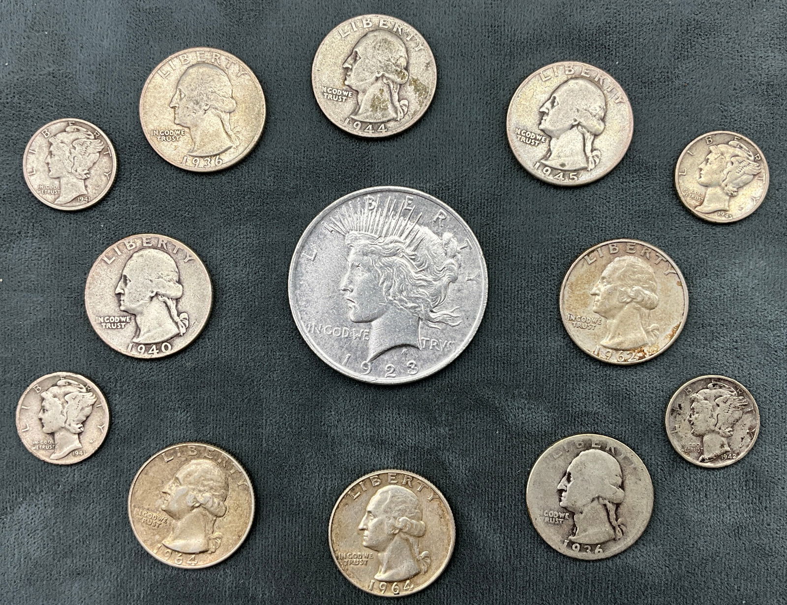 US 1923-1964 Silver Coin Collection, 90% Silver - 2