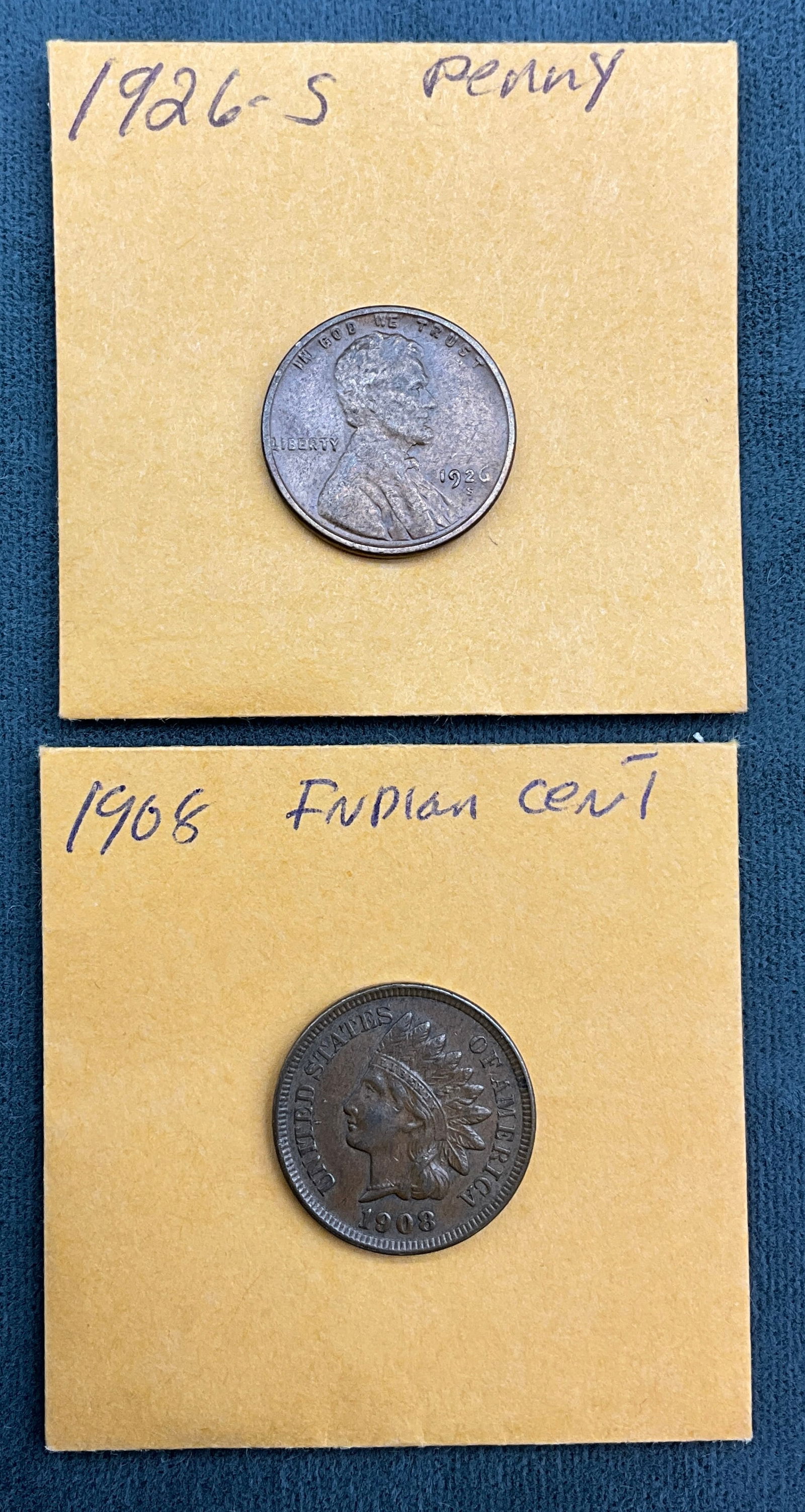 A Pair of US 1908 and 1926-S Cents, Copper, KM-90a and KM-132 - 2