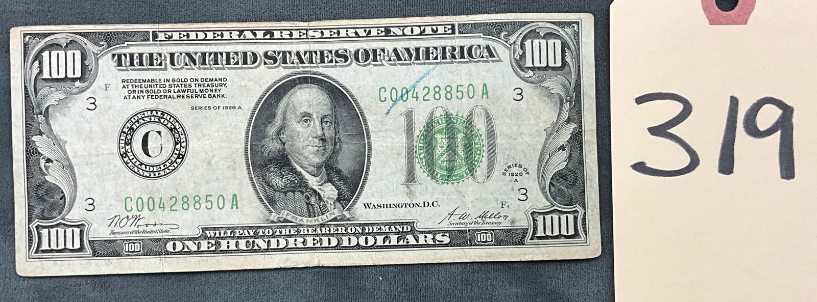 US $100 1928A Federal Reserve Note, Philadelphia, Fr-2151-C (1 of 3)