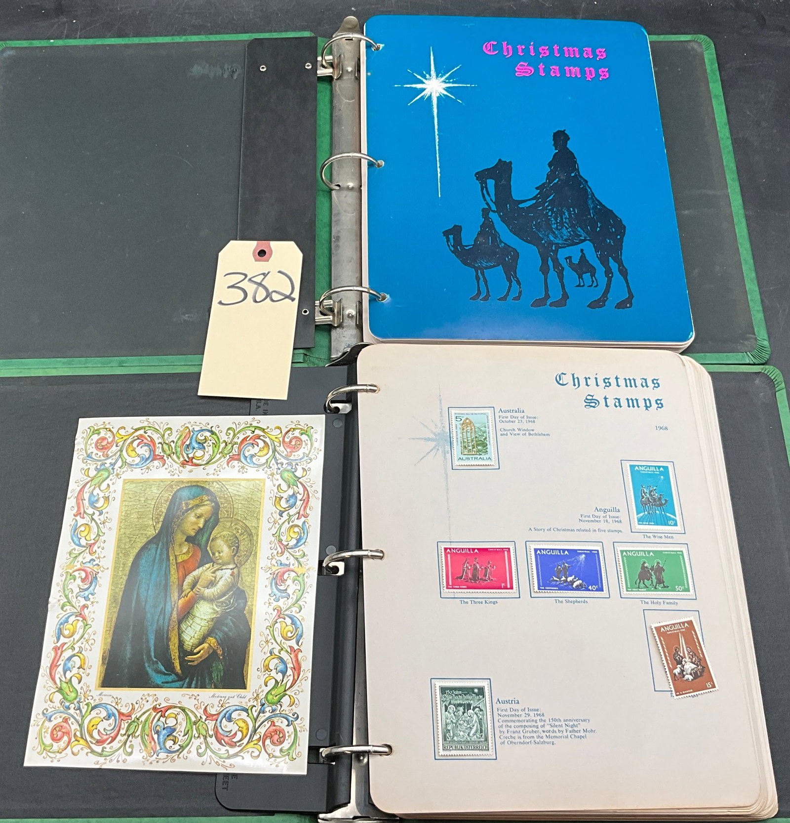 1964-1973 Christmas and Religious Topical Collection, MNH/MH: This philatelic collection features Christmas and religious iconography issues from 1964 to 1973 across various international territories including Antigua (Scott #337 S/S), Burundi (Scott #268-271),