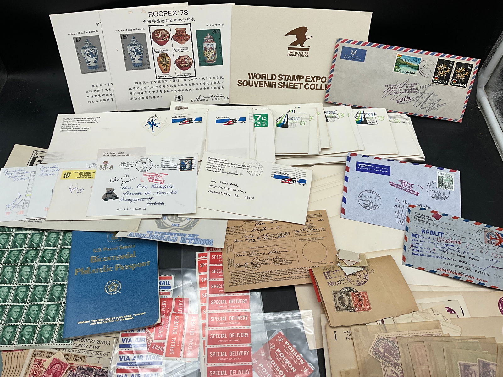 US & WW Philatelic Accumulation, Mint Sheets, ROCPEX '78, and Postal History - 4