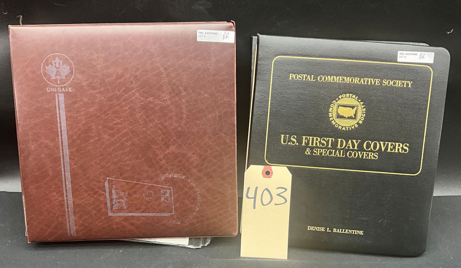 US and CA 1980-2009 First Day Cover Collection, Two Albums: This lot contains two albums of commemorative covers including a Postal Commemorative Society binder of US issues and a Uni-Safe binder of Canadian issues. The US section includes Scott #1826, #1827-1