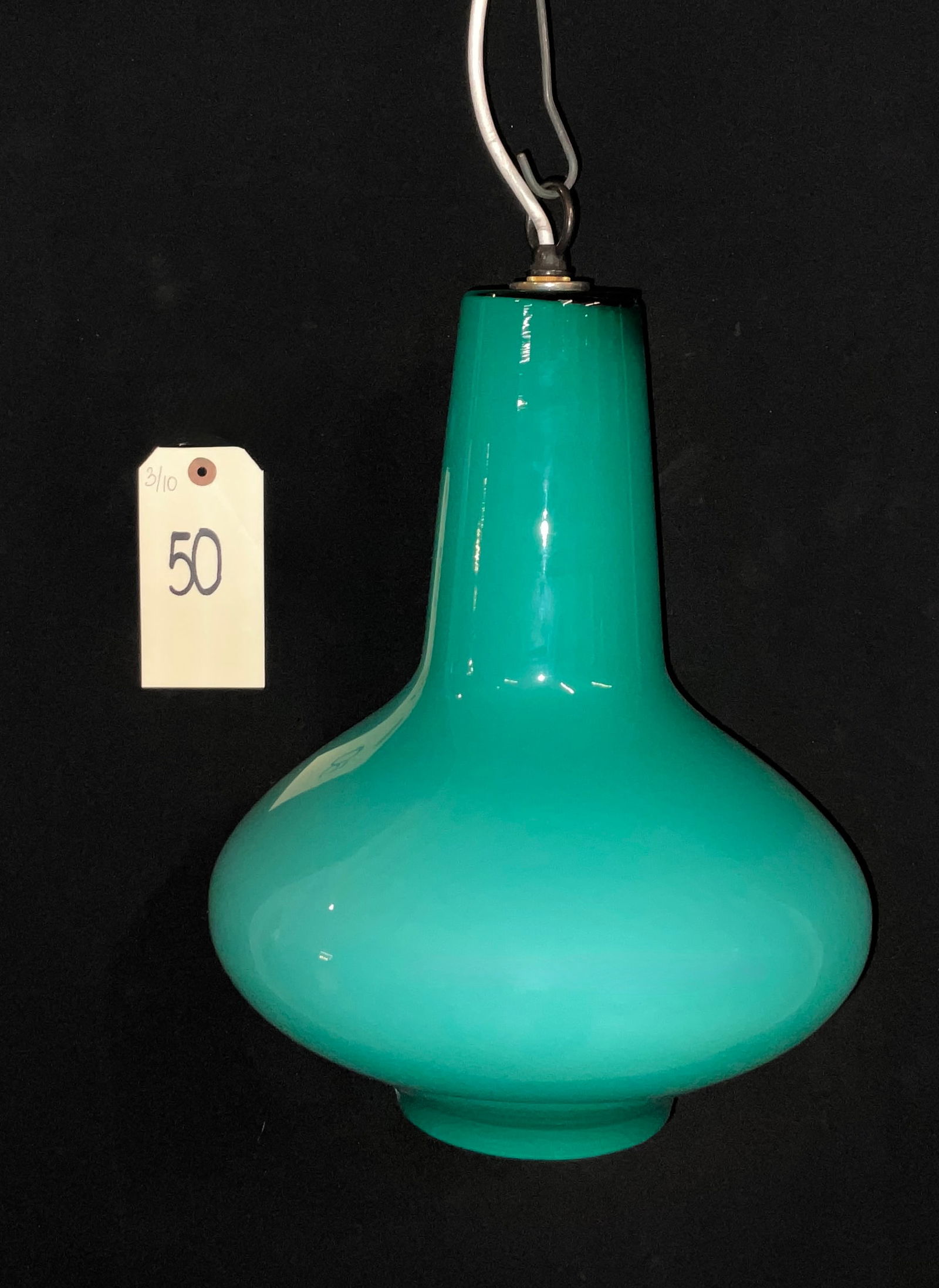 Massimo Vignelli for Venini Murano Opaline Glass Pendant Lamp, 1960s (1 of 4)