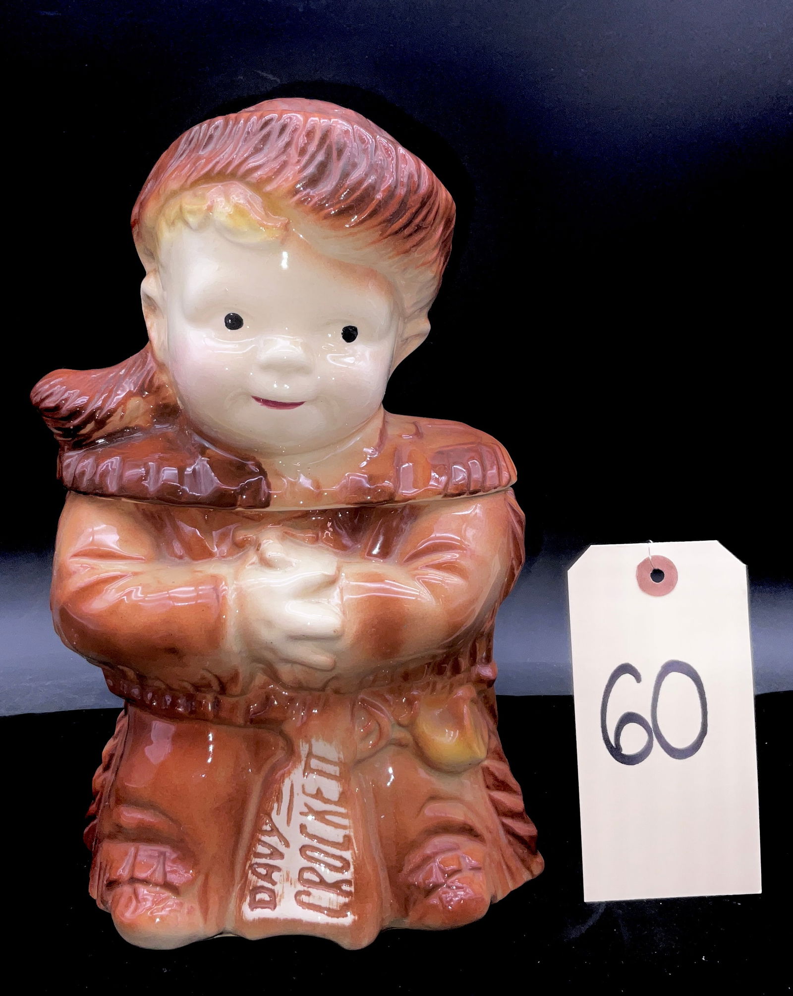 Brush Pottery Davy Crockett Ceramic Cookie Jar, High-Gloss Glaze, circa 1955 (1 of 4)