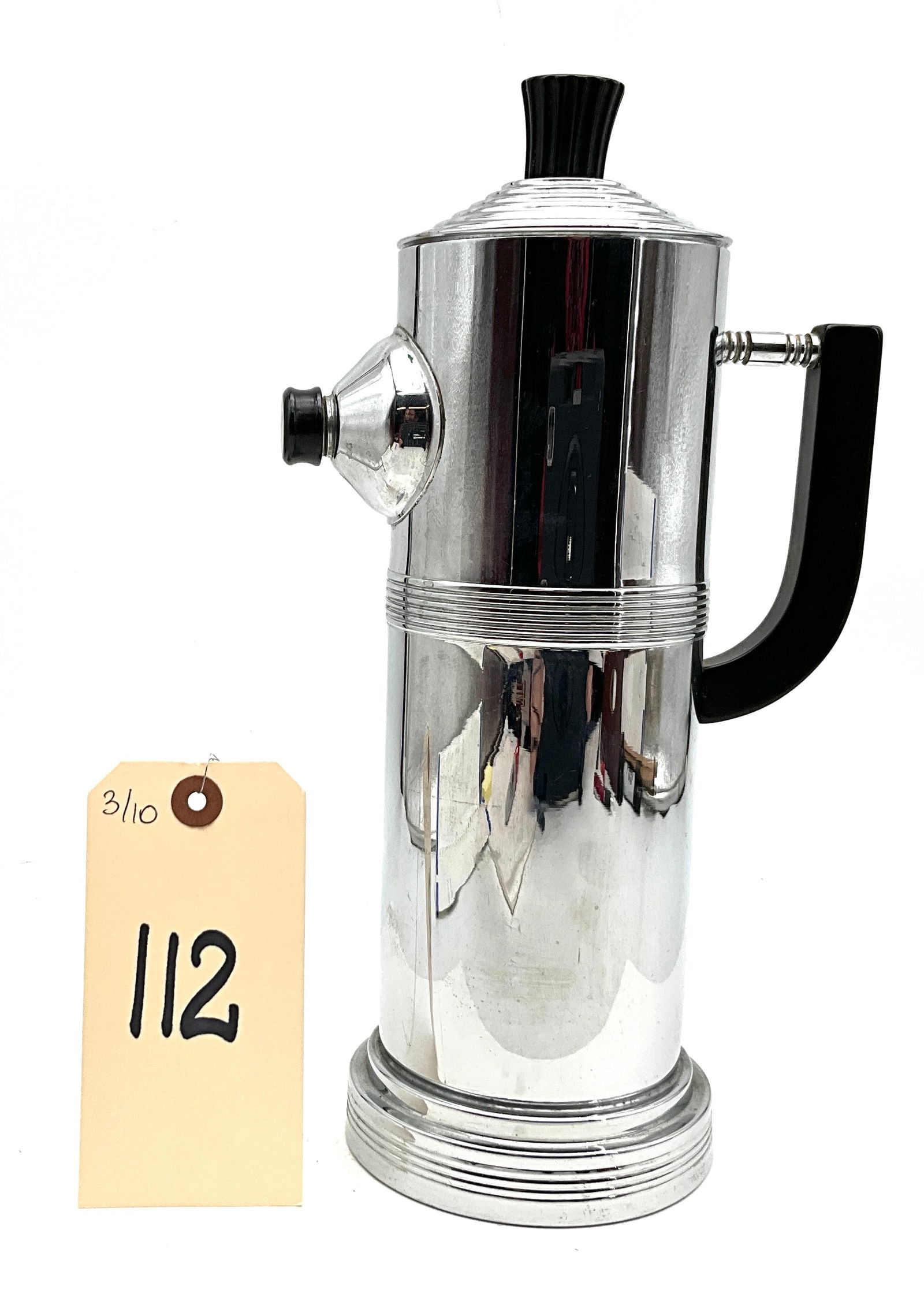 Art Deco Krome Kraft Chrome and Bakelite Skyscraper Cocktail Shaker (1 of 5)