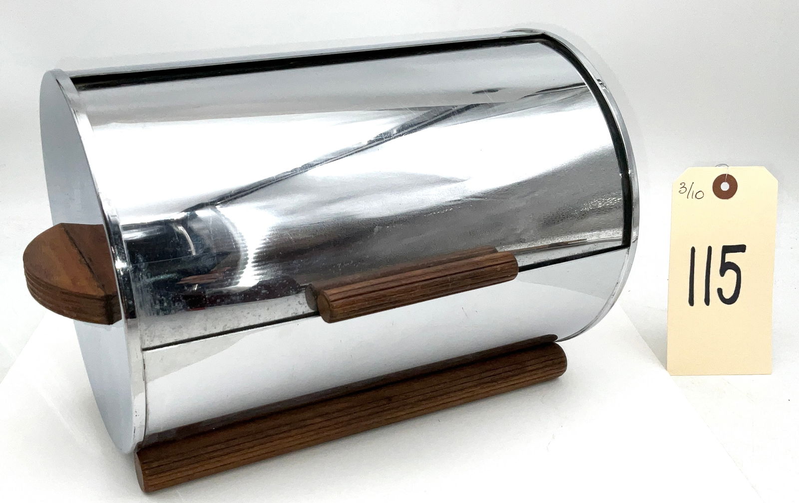 Chase Brass & Copper Co. Art Deco Stainless Steel Bread Warmer with Hardwood Accents (1 of 4)