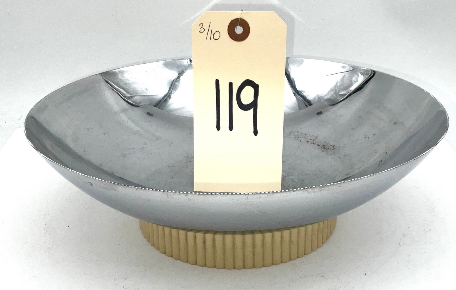 Art Deco Chase Brass & Copper Co. Chrome-Plated and Molded Plastic Pedestal Bowl (1 of 4)
