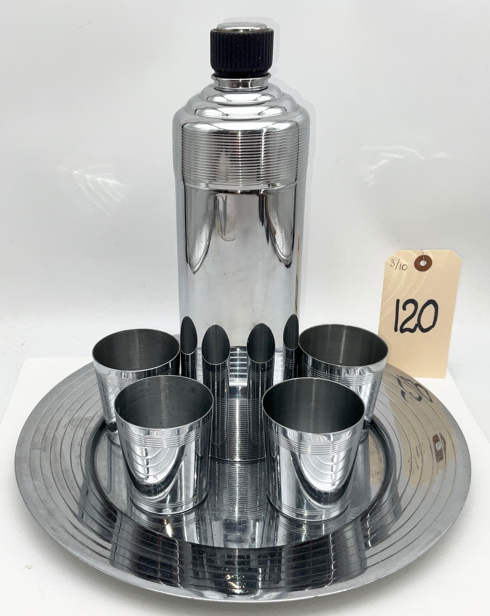 Chase Brass & Copper Co. Art Deco Chrome Doric Cocktail Service (1 of 6)