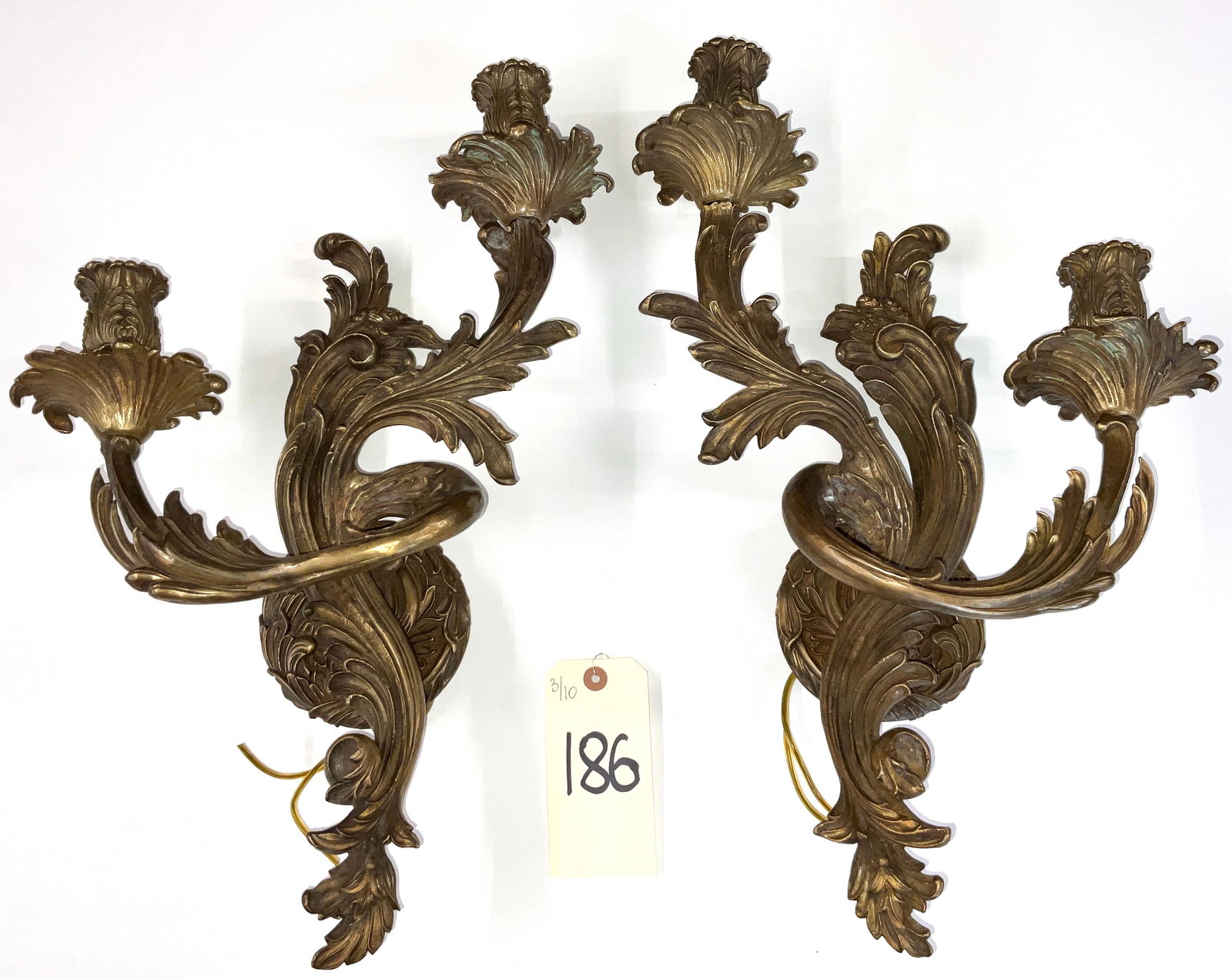 Maitland-Smith, 'Pair of Rococo Revival Style Two-Light Sconces', Heavy Bronze (1 of 5)