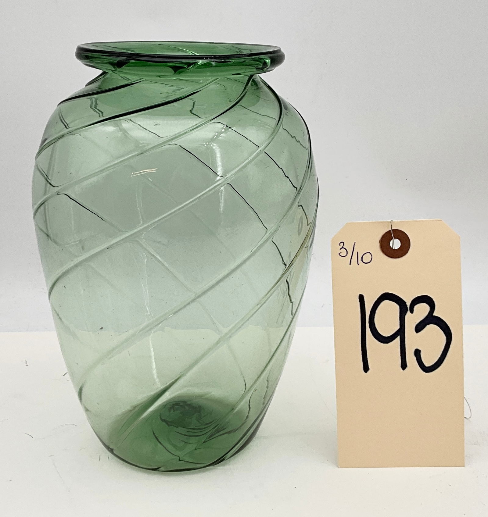 Hand-Blown Glass Vase, Sage Green (1 of 3)