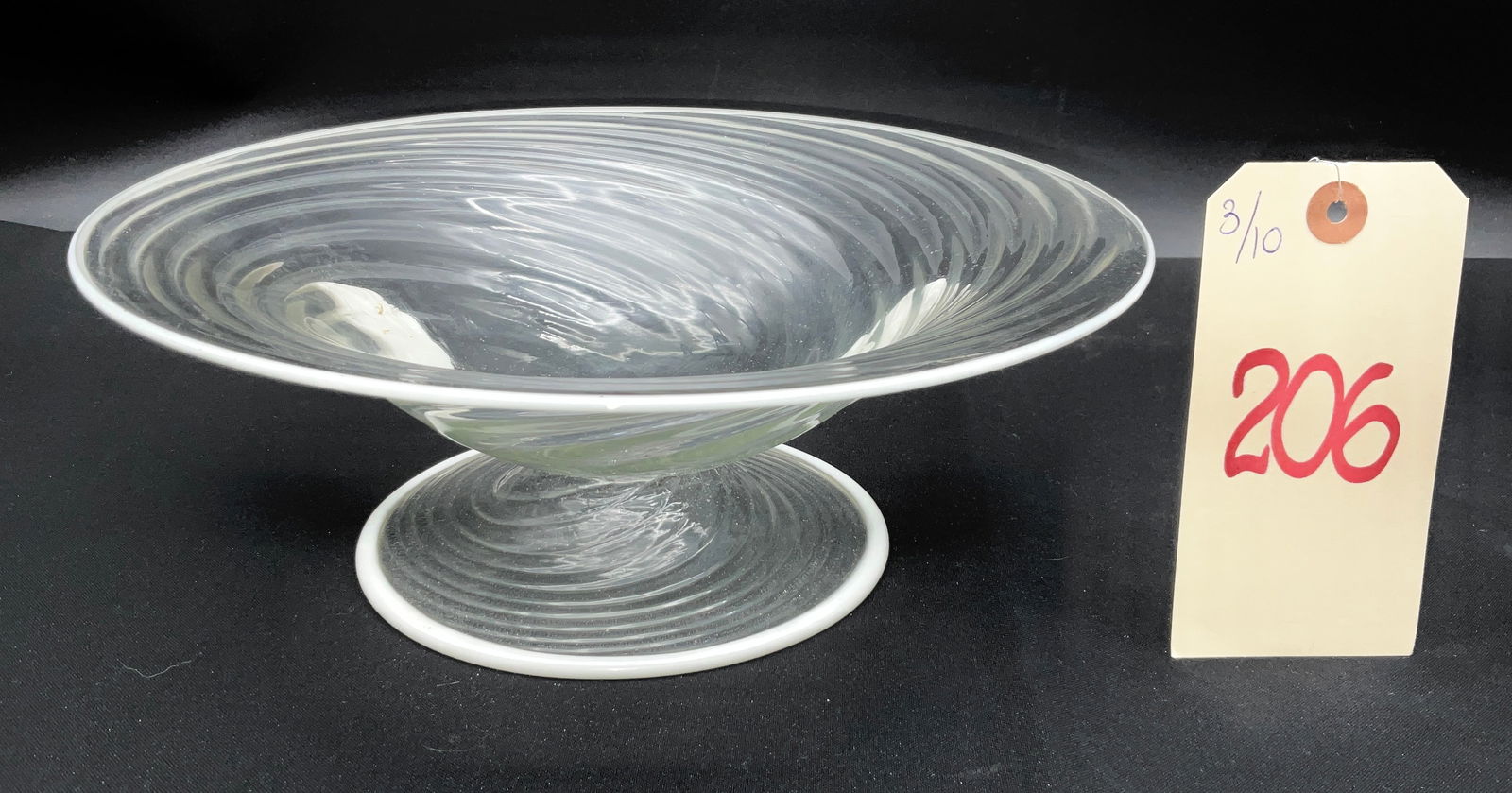 Pilgrim Glass Mezza Filigrana Art Deco Footed Bowl (1 of 4)