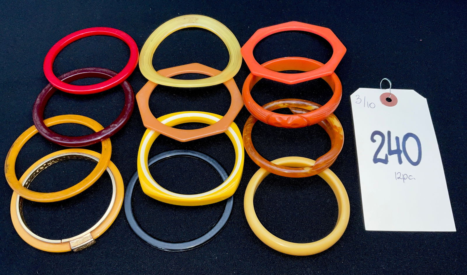Vintage Bakelite Bangle Bracelets in Multi-Color Palette (1 of 1)