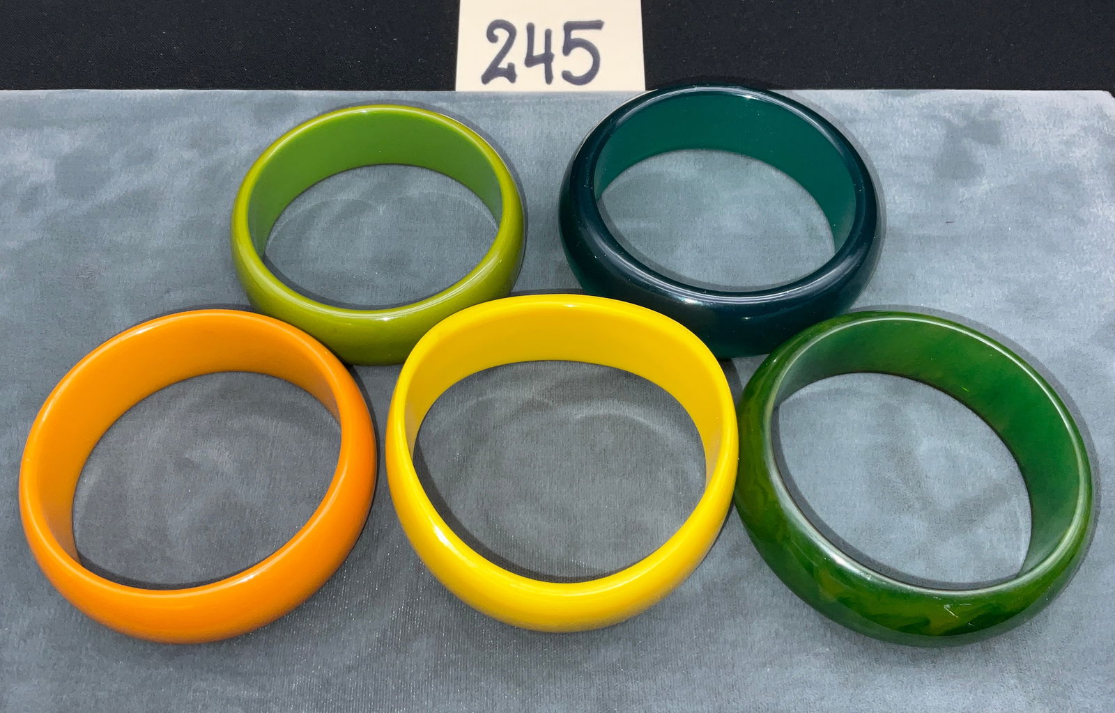 Bakelite Bangle Bracelets, Multi-Color Marbled and Solid Set (1 of 2)