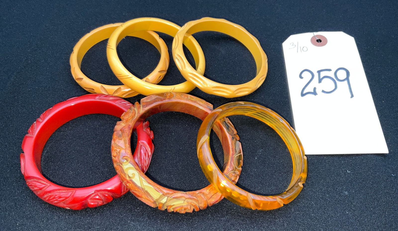 Bangle Bracelets, Art Deco Deeply Carved Collection (1 of 2)