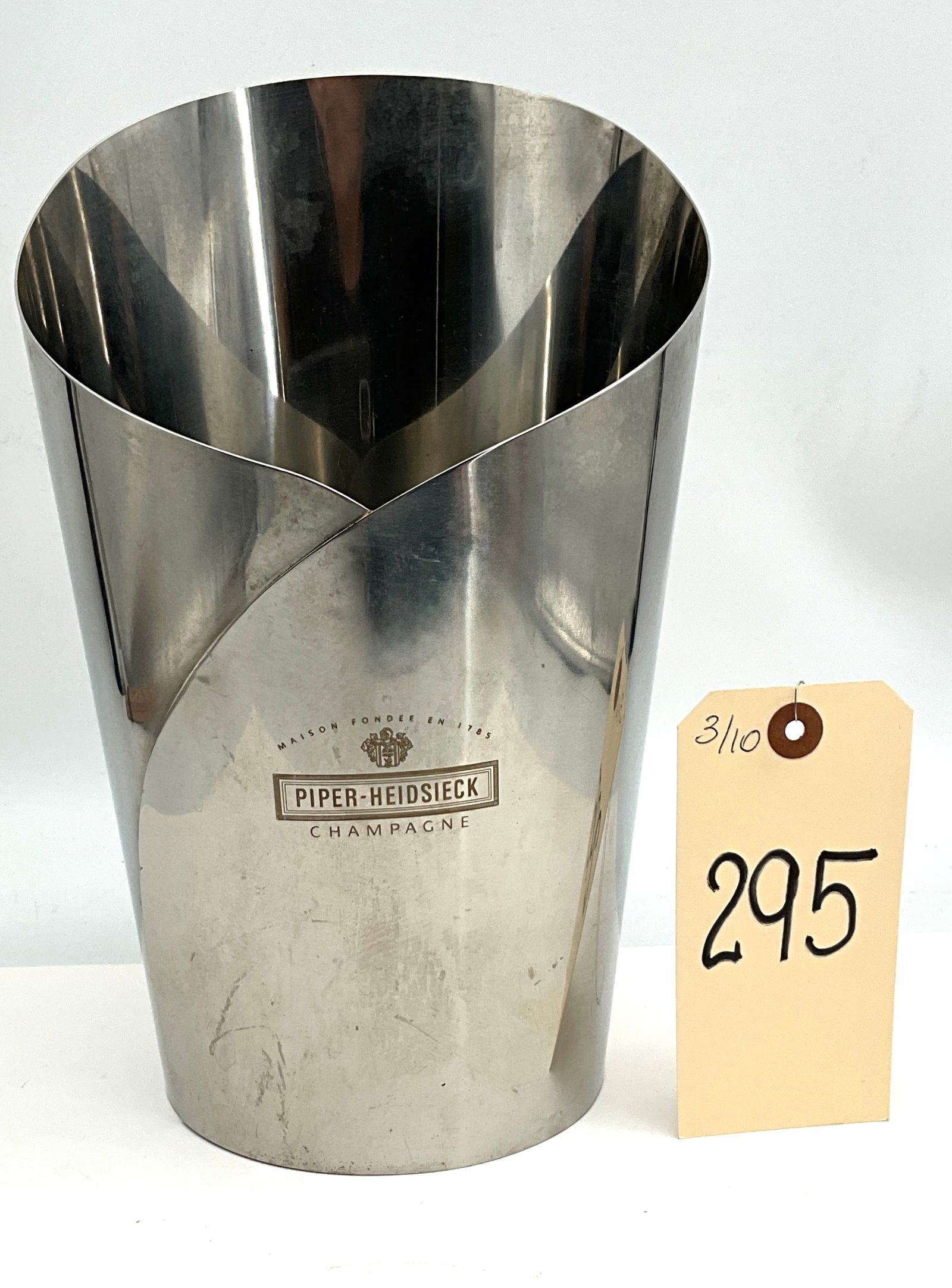 Piper-Heidsieck Polished Stainless Steel Asymmetrical Champagne Ice Bucket (1 of 4)