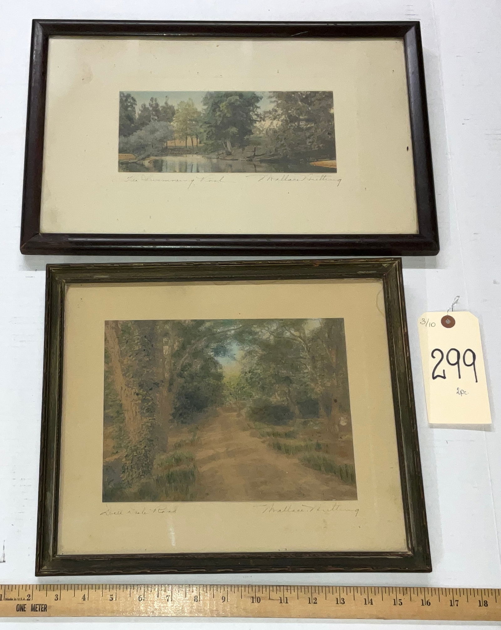 Wallace Nutting, 'The Swimming Pool' and 'Dull Dale Road', Hand-Colored Photographs, Unnumbered (1 of 3)