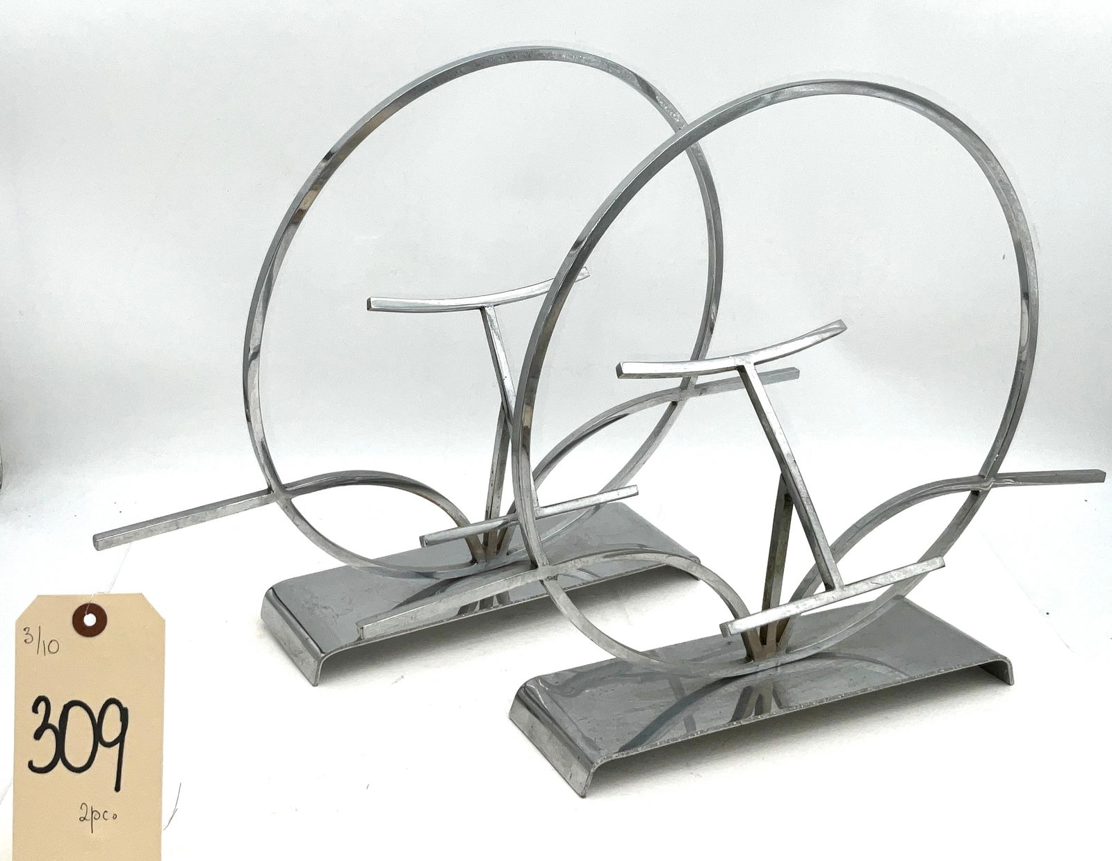 A Pair of Art Deco Chrome Sculptures Attributed to Revere Copper and Brass Co. (1 of 3)