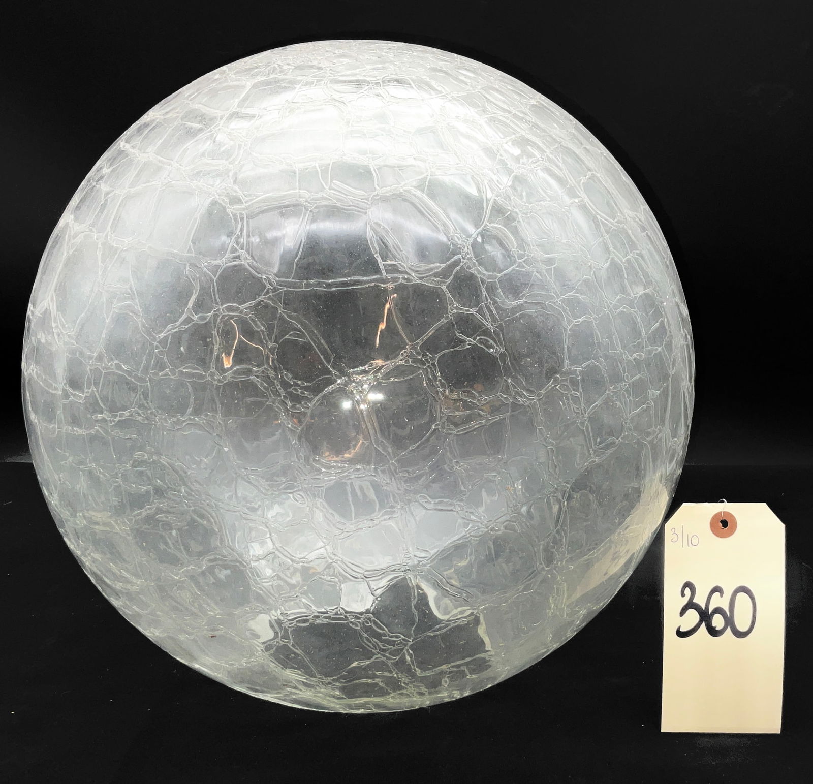 Clear Art Glass Crackle Gazing Ball Globe/Shade (1 of 2)