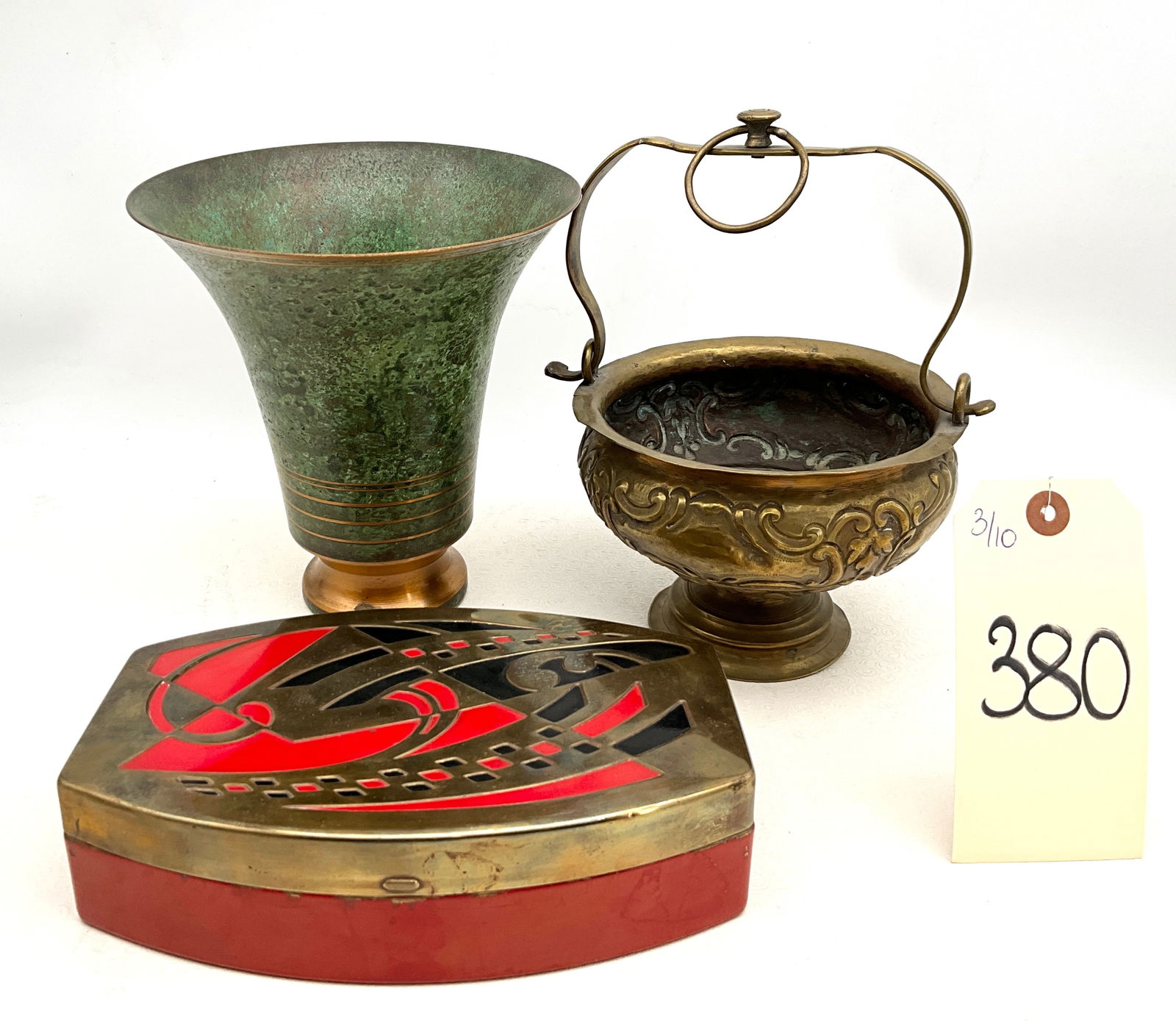 Carl Sorensen Verdigris Bronze Vase and Decorative Metalware Lot (1 of 3)