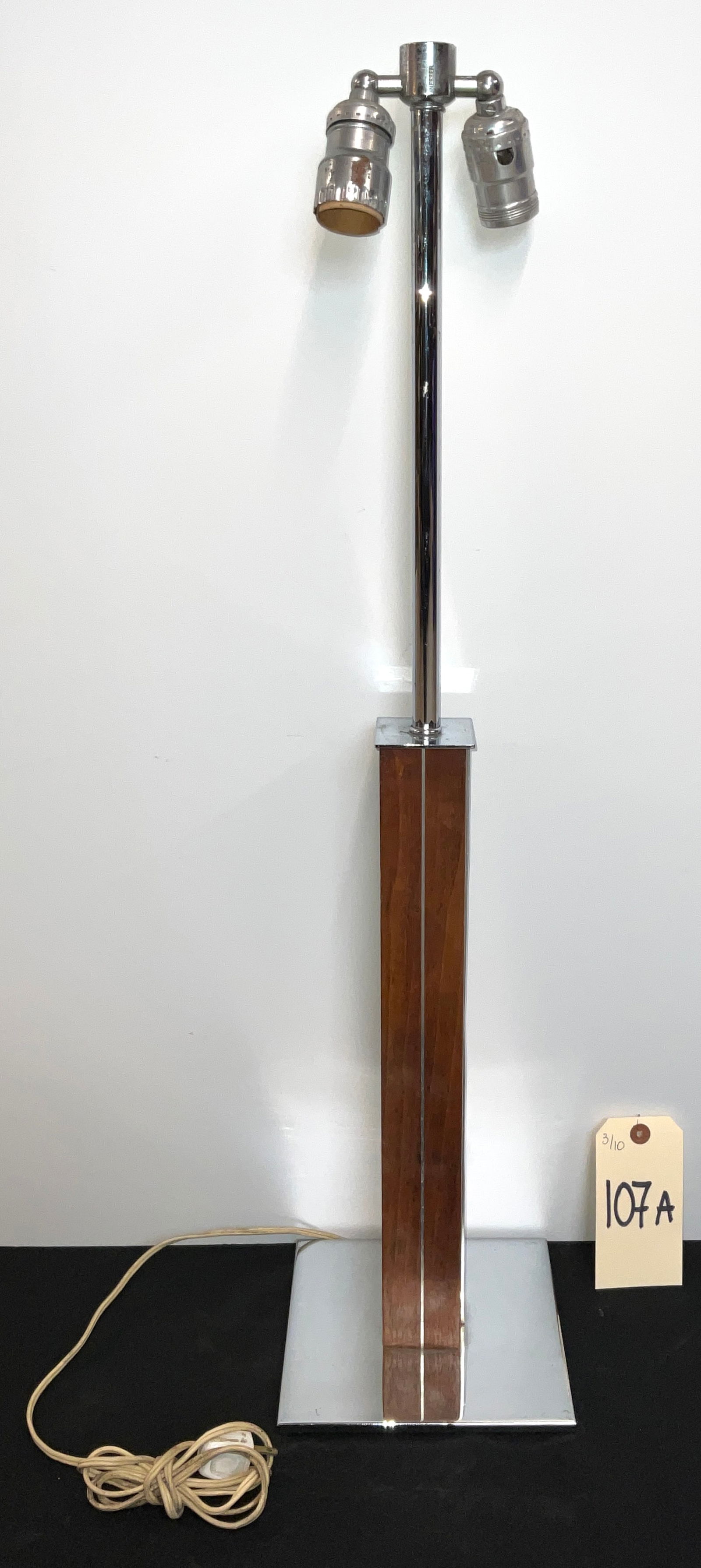 Walter von Nessen Teak and Steel Mid-Century Modern Table Lamp (1 of 5)