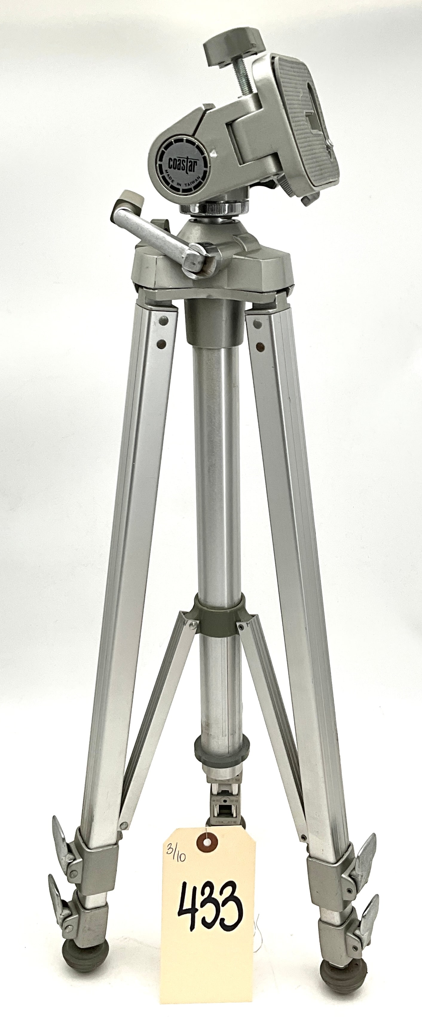 Coastar Aluminum Adjustable Camera Tripod with Three-Way Pan Head, c. 1980s (1 of 2)