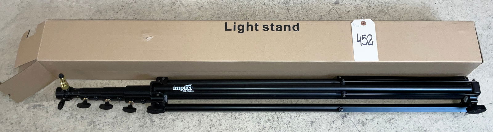 Impact BG-PS440 Heavy-Duty Portable Adjustable Light Stand: This Impact BG-PS440 is a professional-grade heavy-duty light stand featuring a black-anodized aluminum construction with durable brass-colored hardware. The portable and adjustable design includes a
