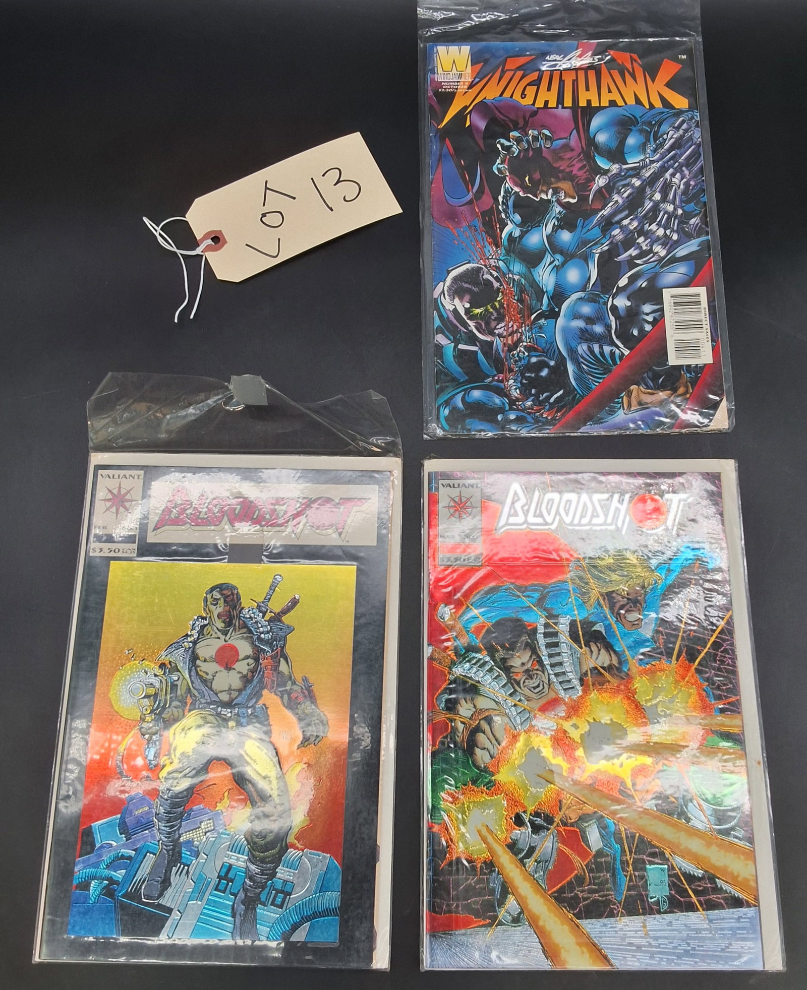 Lot of 3 Comics: Bloodshot and Nighthawk: Lot of 3 Comics: Bloodshot and Nighthawk Condition All property is sold in "as is" condition and all sales are final. Teel Auctions and its consignor make no representations or warranties, express or
