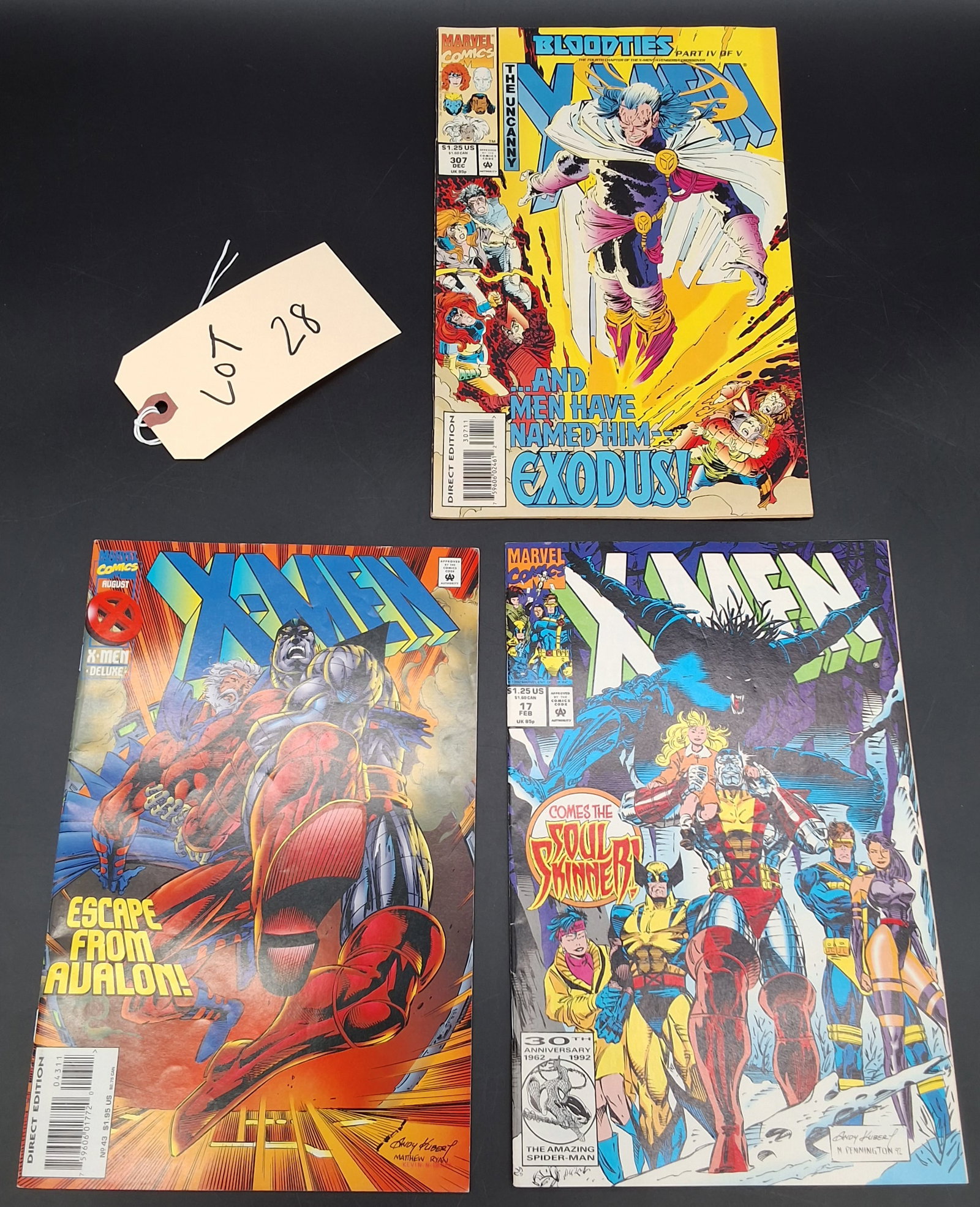 Lot of 3 Misc X-men Comics: Lot of 3 Misc X-men Comics Condition All property is sold in "as is" condition and all sales are final. Teel Auctions and its consignor make no representations or warranties, express or implied, with 
