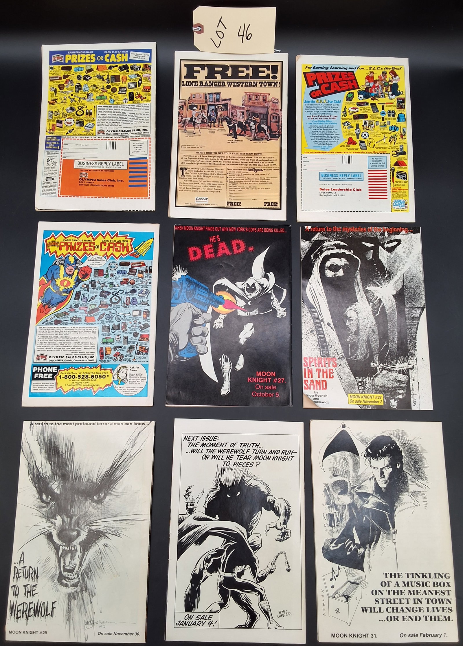 Lot of 9 Moon Knight Comics issues: 26-30 consecutive - 2