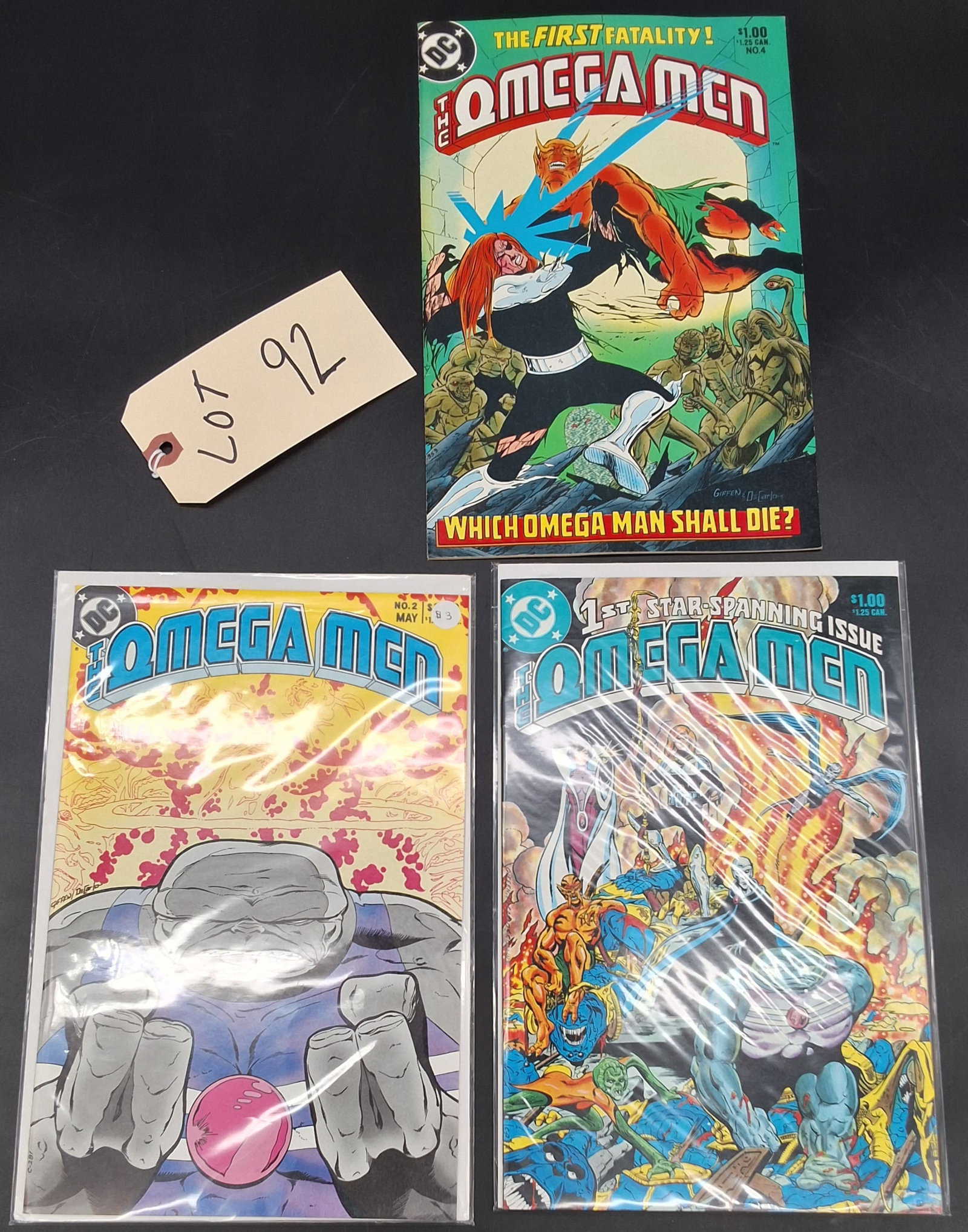 Lot of 3 1980s The Omega Men DC Comics: Lot of 3 1980s The Omega Men DC Comics Condition All property is sold in "as is" condition and all sales are final. Teel Auctions and its consignor make no representations or warranties, express or im