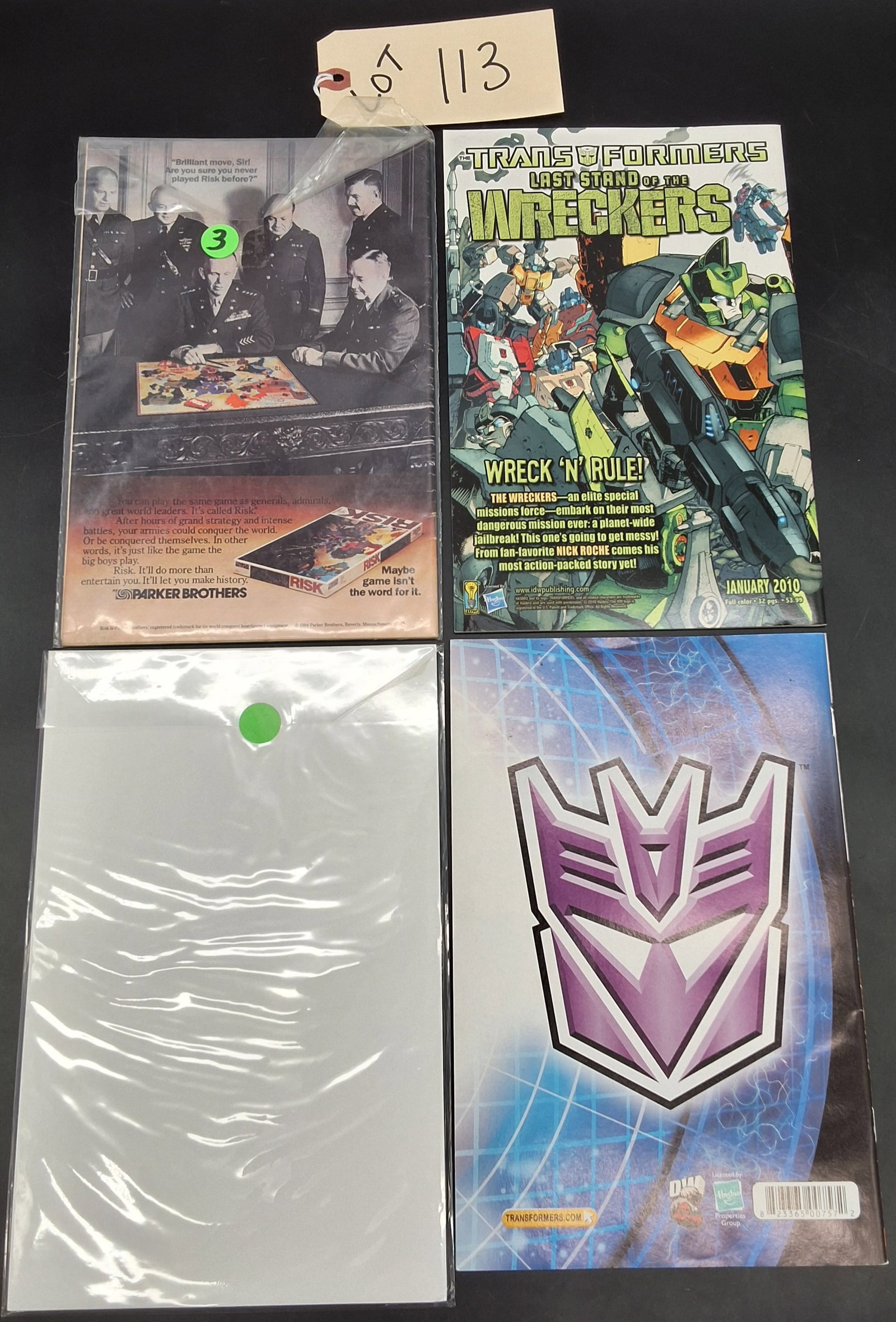 Lot of 4 Transformers Comics - 2