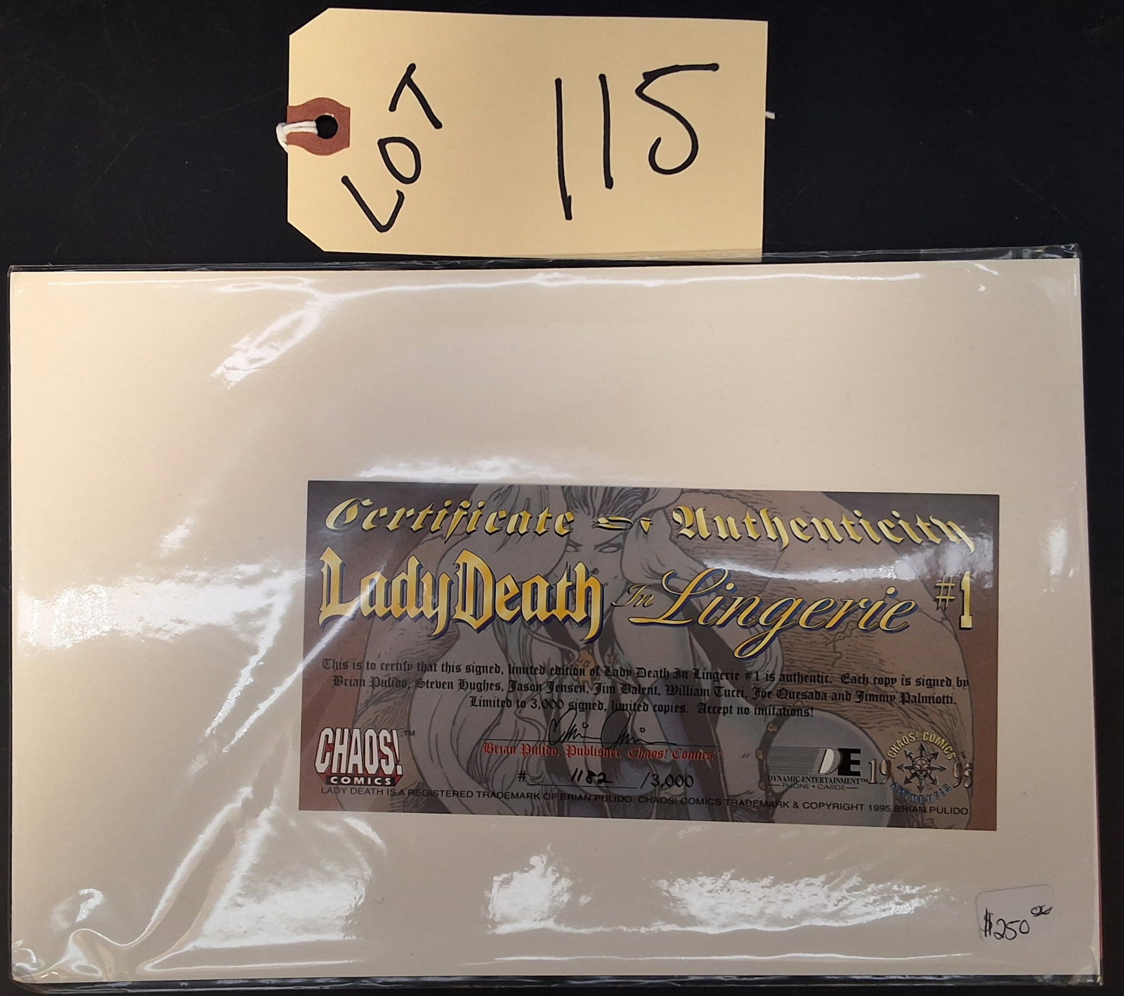 Lady Death in Lingerie #1 SIGNED w/ COA 1 of 3,000 - 2