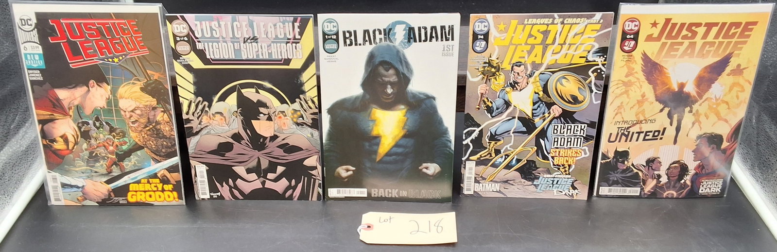 Lot of 5 Misc Modern DC Comics: Justice League, Black Adam: Lot of 5 Misc Modern DC Comics: Justice League, Black Adam Condition All property is sold in "as is" condition and all sales are final. Teel Auctions and its consignor make no representations or