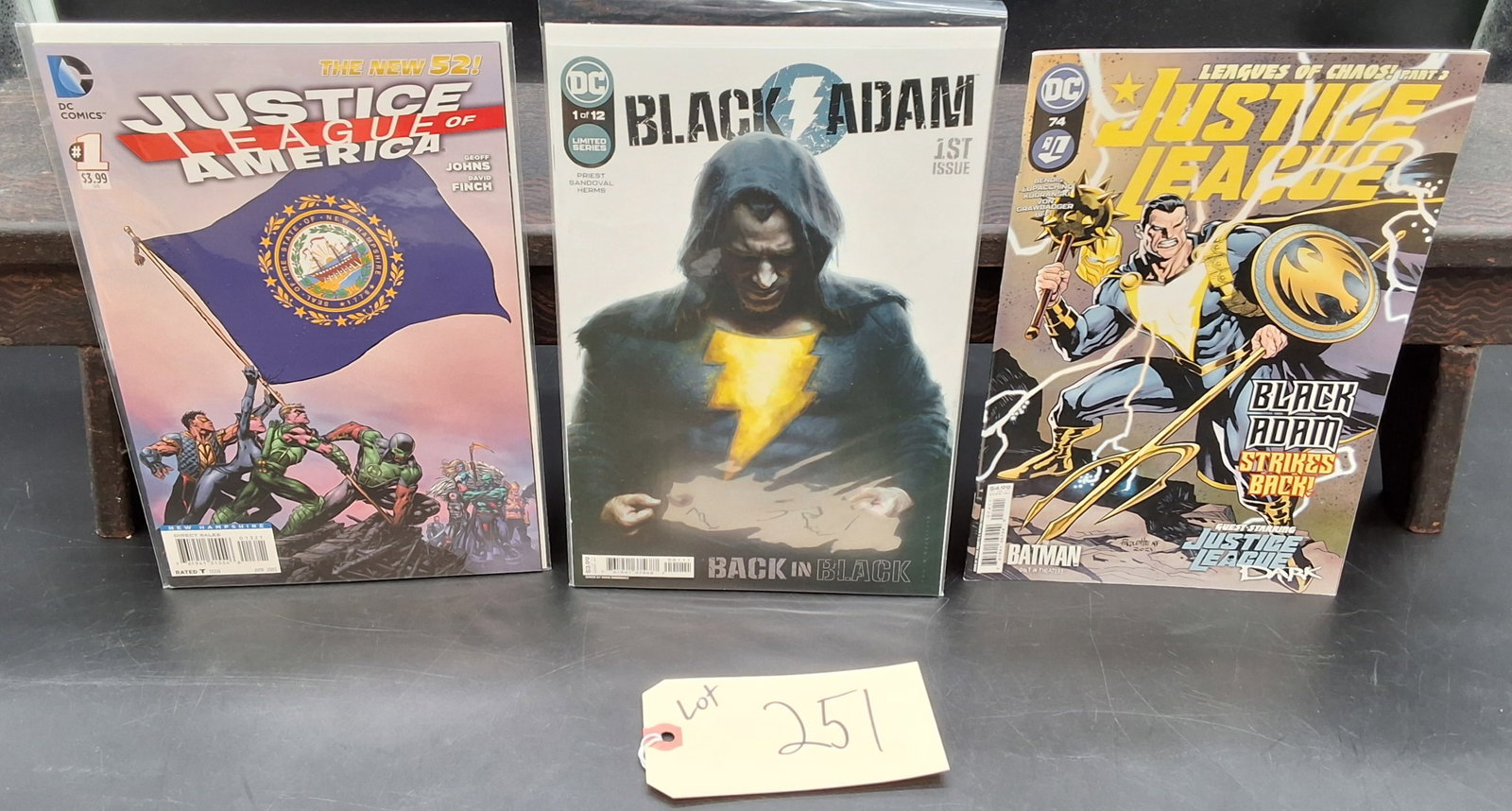 Lot of 3 Misc Modern DC Comics: Justice League, Black Adam: Lot of 3 Misc Modern DC Comics: Justice League, Black Adam Condition All property is sold in "as is" condition and all sales are final. Teel Auctions and its consignor make no representations or warra