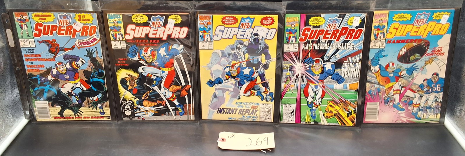 Lot of 5 NFL SuperPro Comics: Issues 1-5 1990s: Lot of 5 NFL SuperPro Comics: Issues 1-5 1990s Condition All property is sold in "as is" condition and all sales are final. Teel Auctions and its consignor make no representations or warranties,