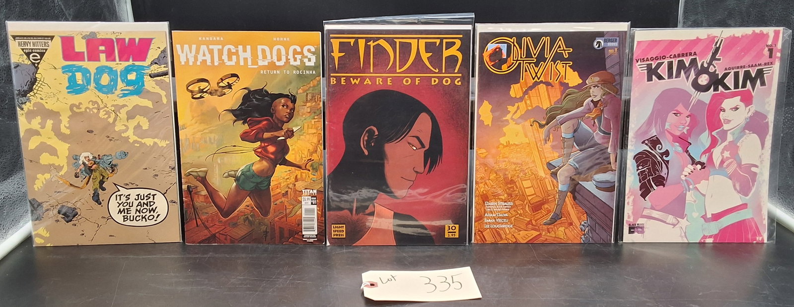 Lot of 5 Misc Comics: Law Dog, Watch Dogs, Finder: Beware of Dog, Olivia Twist, Kim & Kim (1 of 2)