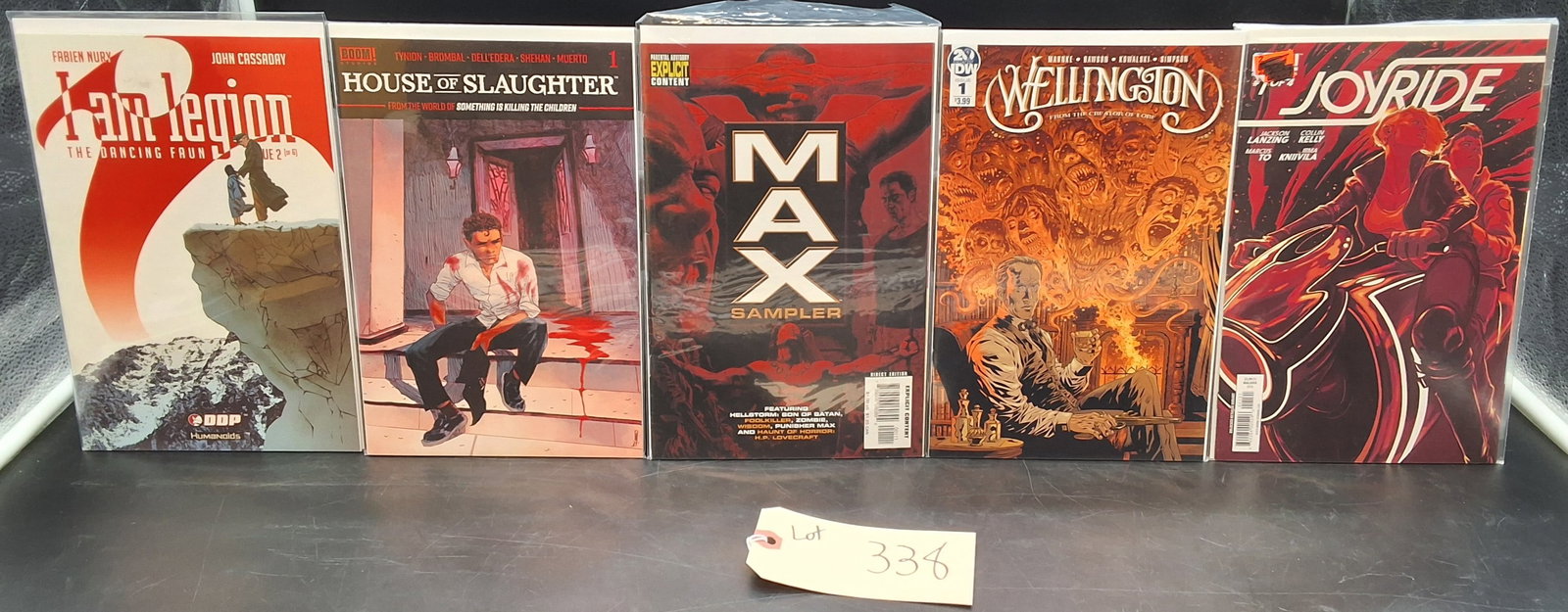 Lot of 5 Misc Comics: I am Legion, House of Slaughter, MAX: Sampler, Wellington, Joyride: Lot of 5 Misc Comics: I am Legion, House of Slaughter, MAX: Sampler, Wellington, Joyride Condition All property is sold in "as is" condition and all sales are final. Teel Auctions and its consignor