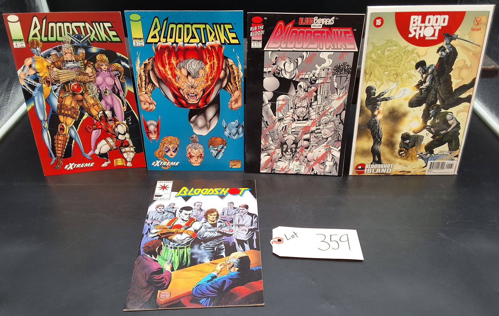 Lot of 5 Misc Bloodstrike Comics: Lot of 5 Misc Bloodstrike Comics Condition All property is sold in "as is" condition and all sales are final. Teel Auctions and its consignor make no representations or warranties, express or implied,