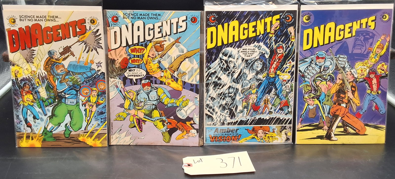 Lot of 4 1980s DNAgents Comics: Issues 1, 2, 4, 8: Lot of 4 1980s DNAgents Comics: Issues 1, 2, 4, 8 Condition All property is sold in "as is" condition and all sales are final. Teel Auctions and its consignor make no representations or warranties, ex