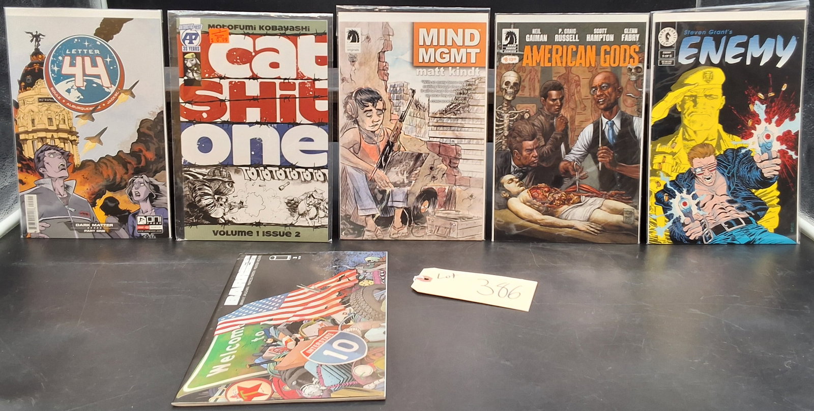 Lot of 6 Misc Comics: Letter 44, Cat Shit One, Mind MGMT, American Gods, Enemy, Barrier (1 of 2)