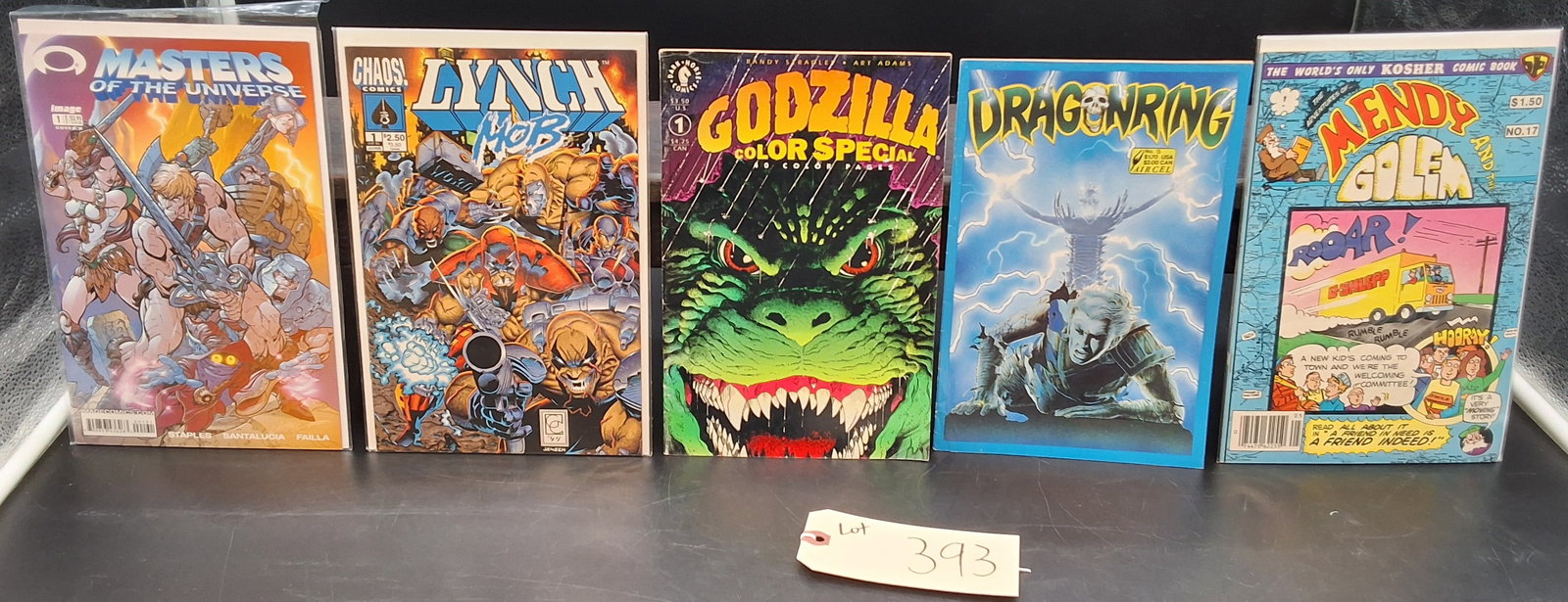 Lot of 5 Misc Comics: Lot of 5 Misc Comics: Masters of the Universe, Lynch Mob, Godzilla: Color Special, Dragonring, Mendy and the Golem Condition All property is sold in "as is" condition and all sales are final. Teel