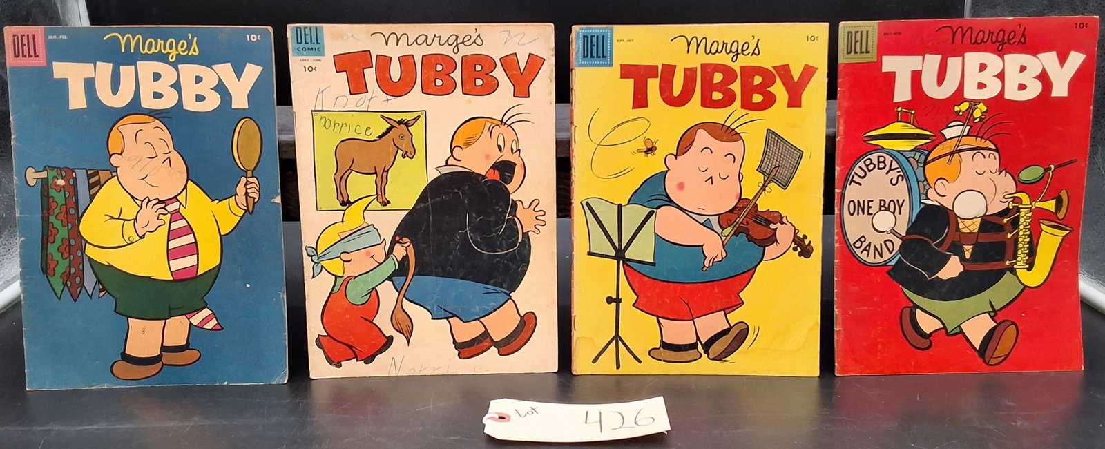 Lot of 4 Vintage Marge's Tubby Comics: Lot of 4 Vintage Marge's Tubby Comics Condition All property is sold in "as is" condition and all sales are final. Teel Auctions and its consignor make no representations or warranties, express or imp