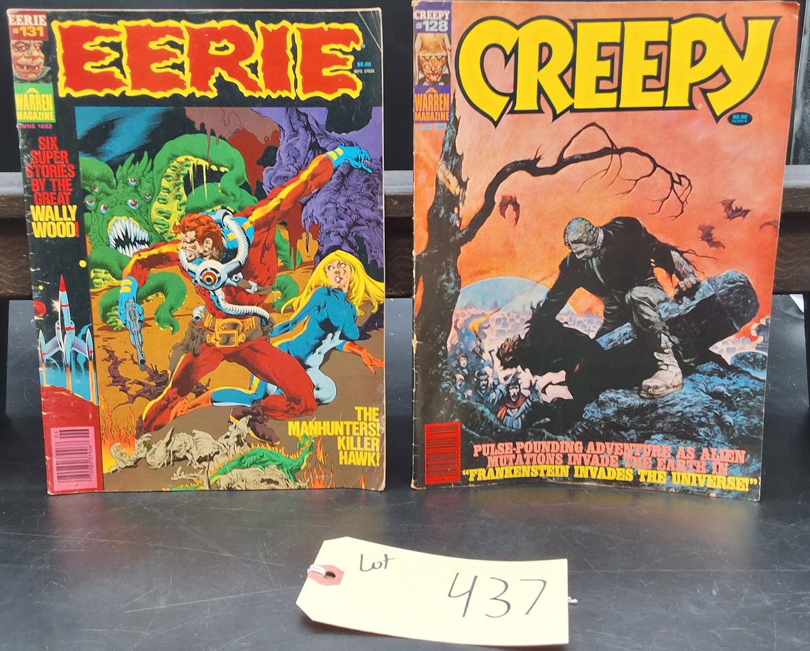 Lot of 2 Vintage Comics: Eerie #131 and Creepy #128: Lot of 2 Vintage Comics: Eerie #131 and Creepy #128 Condition All property is sold in "as is" condition and all sales are final. Teel Auctions and its consignor make no representations or warranties,